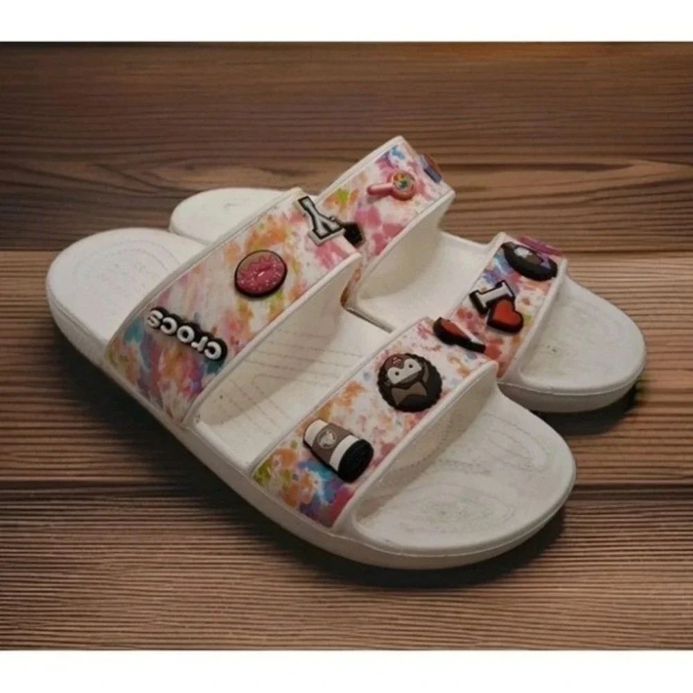 These Crocs Classic white Slide On Sandals in men's size 13 are a stylish‎ and